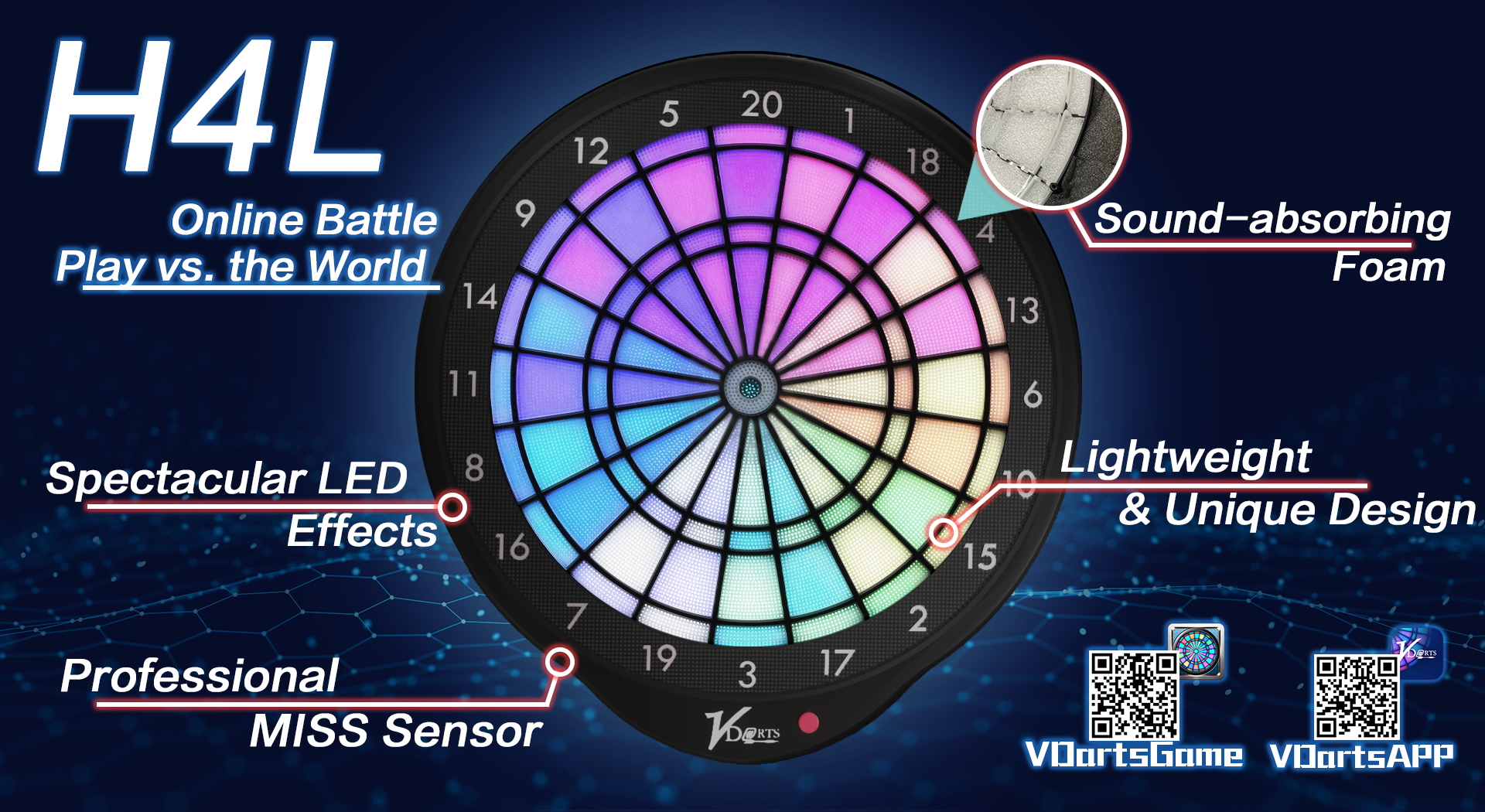 Vdarts H4L Electronic Online Dartboard